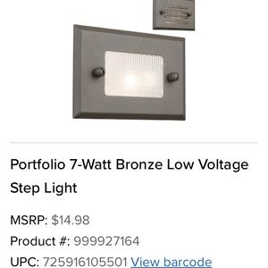2 -brand new Portfolio Landscape Deck Lights. SOLD